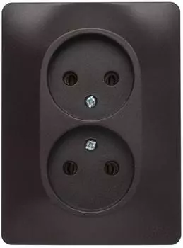 Розетка двойная 2К Schneider Electric Glossa 16A 250V шоколад GSL000820