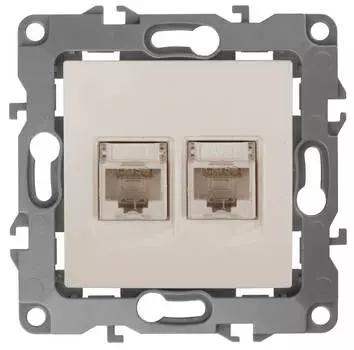 Розетка информационная 2XRJ45 ЭРА 12 12-3108-02 Б0014730