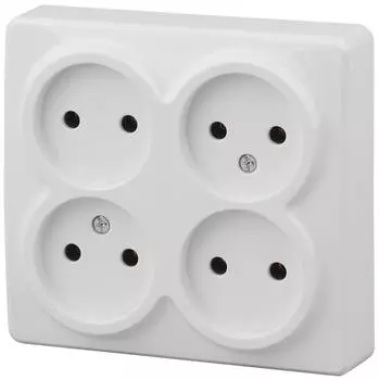 Розетка ЭРА Эксперт 4х2P 16A 250V 11-2210-01 Б0020706