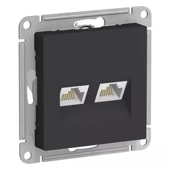 Розетка компьютерная двойная RJ45 Schneider Electric AtlasDesign 5e кат UTP карбон ATN001085