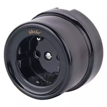 Розетка с заземлением Werkel Ретро черный W5671008 4690389166808