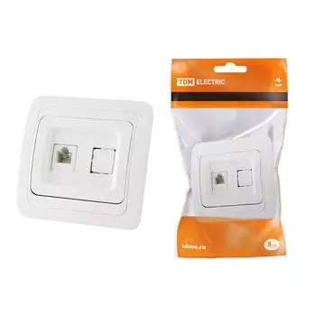 Розетка телефонная RJ11 TDM Electric Валдай белая SQ1804-0012