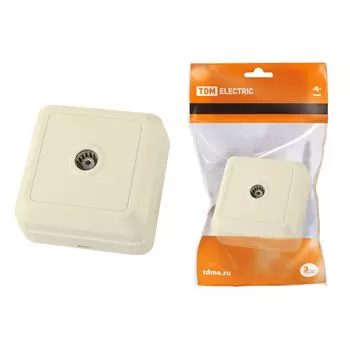 Розетка телевизионная TV TDM Electric Ладога слоновая кость SQ1801-0026