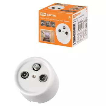 Розетка телевизионная V/R/SAT оконечная TDM Electric quot Болонь quot белая SQ1820-0057