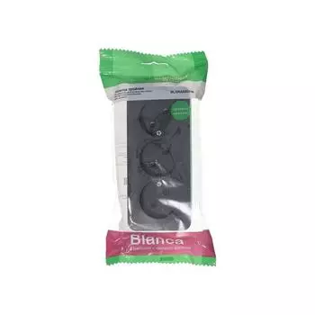 Розетка тройная 2К Schneider Electric Blanca 16A 250V антрацит BLNRA000316