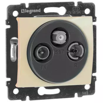 Розетка TV-FM-SAT проходная Legrand Valena слоновая кость 774337
