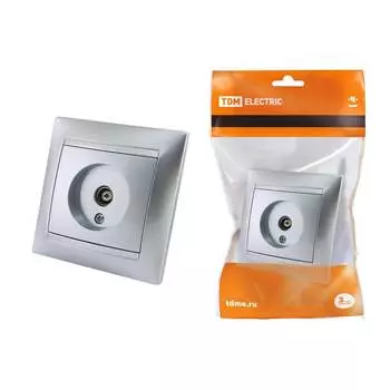 Розетка TV TDM Electric Лама серебристый металлик SQ1815-0217