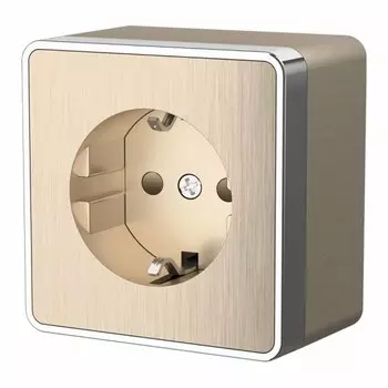 Розетка Werkel с заземлением и шторками шампань рифленый W5071110 4690389164552