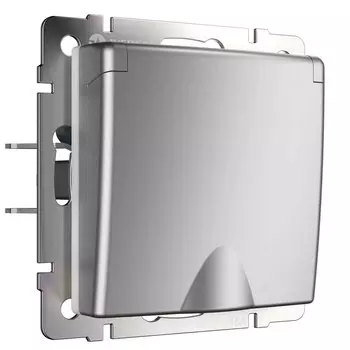 Розетка влагозащищенная Werkel с защит. крышкой и шторками (серебряный) W1171206 4690389156434