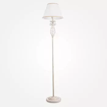 Торшер Eurosvet 10073/1 белый с золотом/прозрачный хрусталь Strotskis