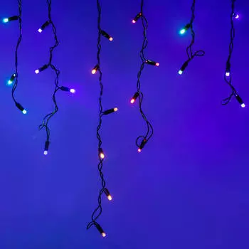 Уличная светодиодная гирлянда Ardecoled бахрома 230V разноцветный ARD-Edge-Classic-2400X600-Black-88Led-Live RGB 026015