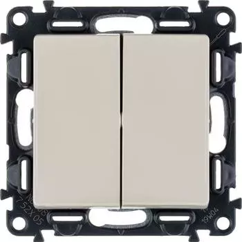 Выключатель двухклавишный Legrand Valena Life 10A 250V слоновая кость 752505