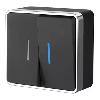 Выключатель двухклавишный Werkel Gallant (черный/хром) W5020135 4690389164224
