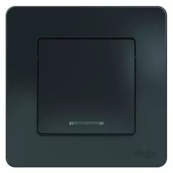 Выключатель одноклавишный Schneider Electric Blanca 10A 250V с подсветкой антрацит BLNVS010116
