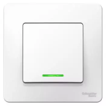 Выключатель одноклавишный Schneider Electric Blanca 10A 250V с подсветкой белый BLNVS010111