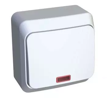 Выключатель одноклавишный Schneider Electric Этюд 10A 250V с подсветкой белый BA10-005B