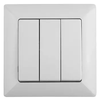 Выключатель трехклавишный ЭРА Intro Solo 10A 250V белый 4-106-01 Б0043298