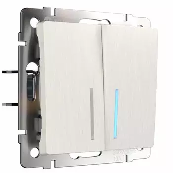 Выключатель Werkel двухклавишный проходной с подсветкой перламутровый W1122113 4690389160967