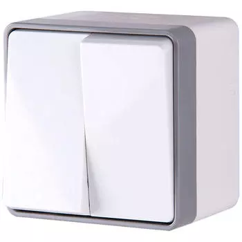 Выключатель Werkel двухклавишный влагозащищенный Gallant белый WL15-03-02 4690389102141