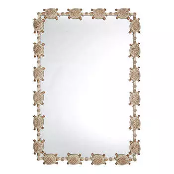 Зеркало Runden Черепахи белый/золото прямоугольное V20023