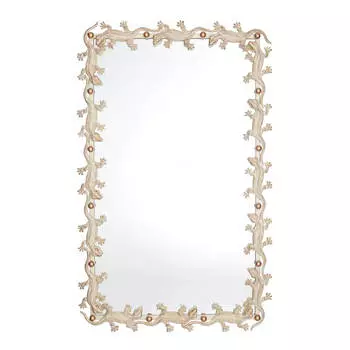 Зеркало Runden Ящерицы белый/золото прямоугольное V20013
