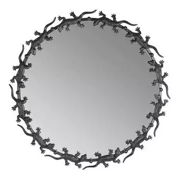 Зеркало Runden Ящерицы черные круглое V20014