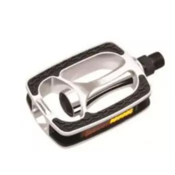 Педали велосипедные Vinca Sport, алюминий, резиновые вставки, 96*70 мм, серебристый, VP 102A OEM