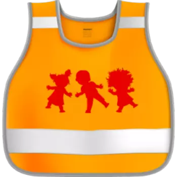 Сигнальный набор юного пешехода COVA™, жилет детский 7-12 лет, подвес 50х50мм, наклейка 100х85 мм, оранжевый, FOP33232