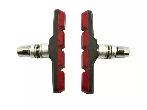 Тормозные колодки BARADINE MTB-947V, для V-brake, резьбовые, 70 мм, красные