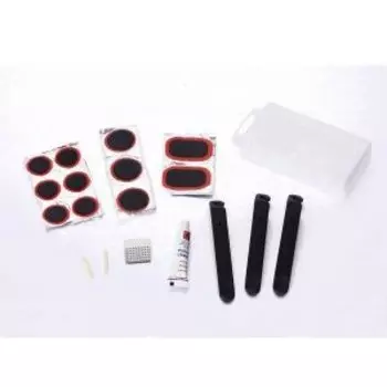 Аптечка велосипедная KENLI, монтажки, клей, заплатки, шкурка, ниппельная резинка, AM-7022