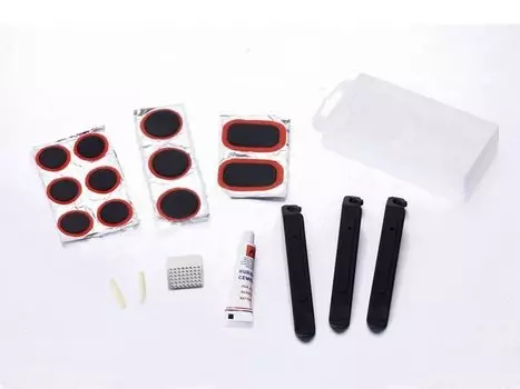 Аптечка велосипедная KENLI, в комплекте: монтажки, клей, заплатки, металическая шкурка, KL-7022