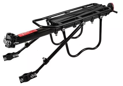 Багажник велосипедный Rockbros, стоечный, алюминий, под ободной и дисковый тормоз, черный, HJ1007-1