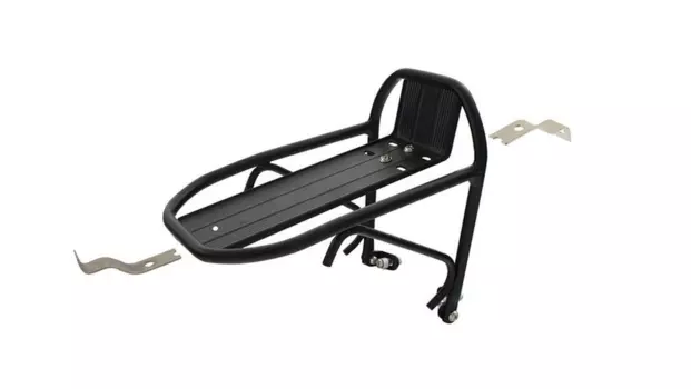 Багажник велосипедный TRIX, передний, 24"-28", алюминий, крепление к пивотам V-br и бустеру вилки, черный, 612-1