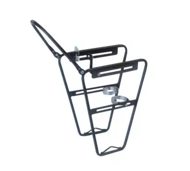 Багажник велосипедный TRIX, передний, 26"-29", алюминий, под сумку-штаны, крепление к бустеру вилки, черный, 612-5