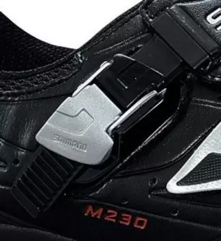 Бакля + стрепа для велотуфлей SHIMANO M230, Black/Silver арт.ESHM230CBS