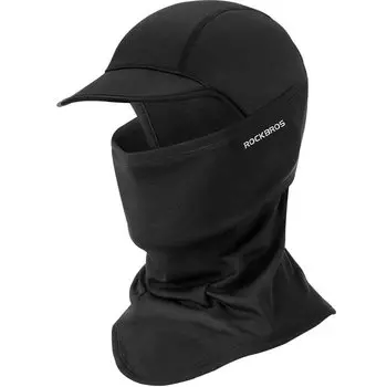 Балаклава велосипедная Rockbros, спортивная, с козырьком, утепленная, черный, LF7569BK