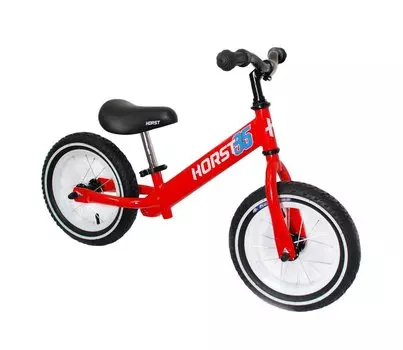 Беговел HORST, рама сталь, надувные колеса 12", регулируемый руль/седло, красный, 00-170695