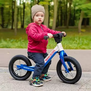 Беговел, MAXISCOO Comet Делюкс плюс, детский, 12", синий с белым, 2022, MSC-CM1208D