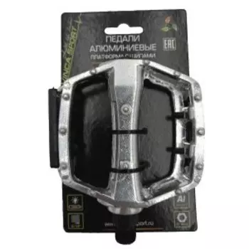 Педали VINCA VP 916, алюминиевые, ось 9/16", 100х108 мм, цвет серебристый, VP 916 silver