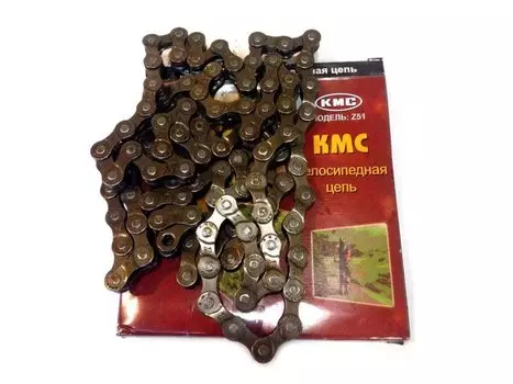 Цепь велосипедная 116 звеньев, 1/2x3/32 KMC Z7 (Z51), 7 скоростей, grey/brown
