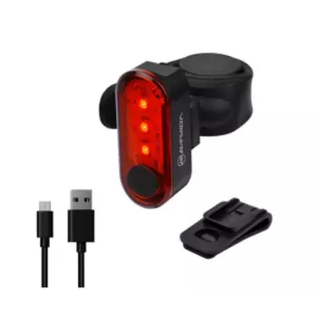 Велофонарь Briviga, USB 12, задний, SMD диоды, 12 лм, встроенный аккумулятор, пластик, EBL-3333