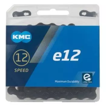 Цепь велосипедная KMC e12 BlackTech 11/128" 12ск. 130 звеньев, с замком, д/SHIMANO/SRAM, 5-306101