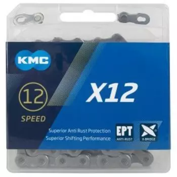 Цепь велосипедная KMC X12 EPT EcoProTeQ 11/128" 12ск. 126 звеньев, с замком, X Bridge, д/SHIMANO/SRAM, 5-303513