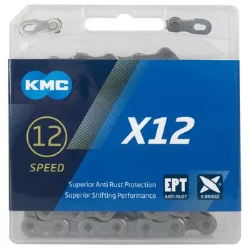 Цепь велосипедная KMC X12 EPT EcoProTeQ 11/128" 12ск. 126 звеньев, с замком, X Bridge, д/SHIMANO/SRAM, 5-303513