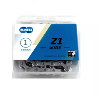 Цепь велосипедная KMC Z1 Wide Silver, 112 звеньев, 1/2''x1/8'', BZ1WNP112