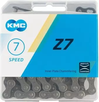 Цепь велосипедная KMC Z7, 1/2"х3/32", 110 звеньев, с замком CL573R, для 5-7 скоростей, 570106