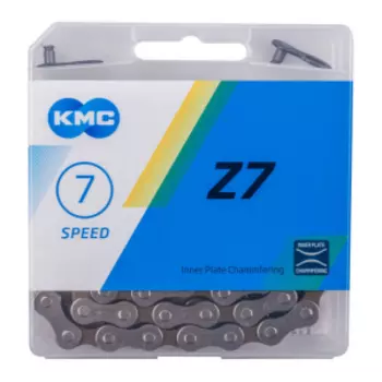 Цепь велосипедная KMC Z7, 7 скоростей, 114 звеньев, серый/коричневый, 303710