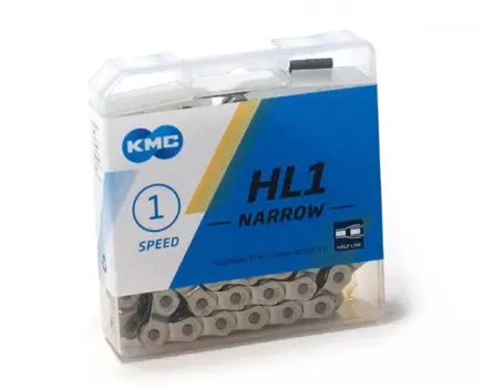 Цепь велосипедная КМС HL1-N 1/2x3/32"x112L FOR 1-SPD, Half Link, односкоростная, для BMX, фристайла, на блистере