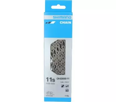 Цепь велосипедная SHIMANO E8000, 11скоростей, 138 звеньев, с ампульным пином (1шт.), ICNE800011138