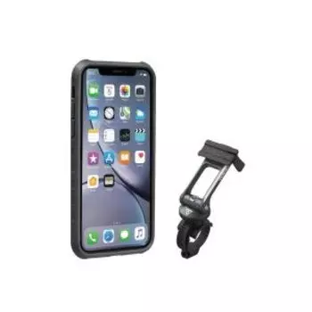 Чехол для смартфона c креплением TOPEAK RIDECASE W/RIDECASE MOUNT WORKS WITH iPHONE XR, черно-серый, TT9859BG